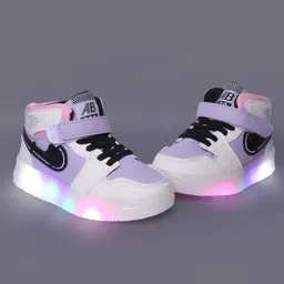 NEW STEPS Colour Blocked LED Velcro Closure Shoes - Purple-picture-15
