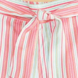 Pantaloons Junior Viscose Rayon Striped Trousers - Pink image 3