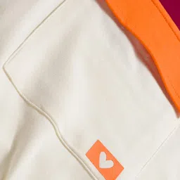 Primo Gino 100% Cotton French Terry Knit Full Sleeves Color Block Hooded Sweatshirt With Kangaroo Pockets - Dark Red & White image 3