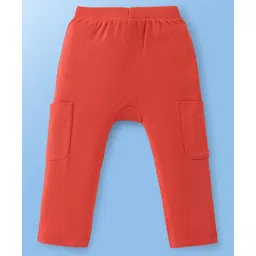 Babyoye 100% Cotton With Eco-Jiva Finish Full Sleeves T-Shirt With Cap & Lounge Pants Set Teddy Print - White & Red image 5