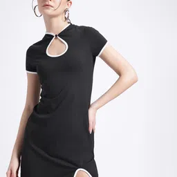 glitchez Keyhole Neck Bodycon Mini Dress-picture-11