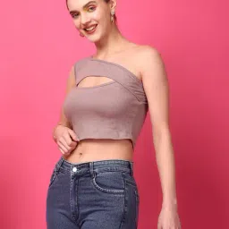 Scorpius Beige Slim Fit Crop Top-picture-16