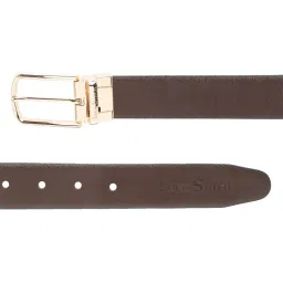Louis Stitch Black Textured Leather Reversible Belt for Men image 5