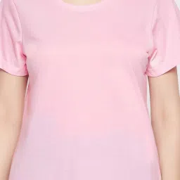 Clovia Pink T-Shirt image 5
