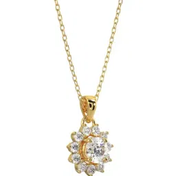 Silvermist 925 Sterling Silver Starburst Diamond Chain Pendant for Women & Girls-picture-11