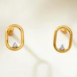 P.N.Gadgil Jewellers 14KT Yellow Gold and Diamond Stud Earring for Women-picture-26