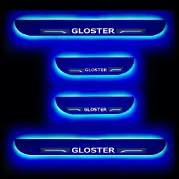 SCA Black Beauty Car Footstep/Door Sill Scuff Plate with Blue Color LED Light for MG Gloster All Model (Set of 4 Pcs)-picture-13