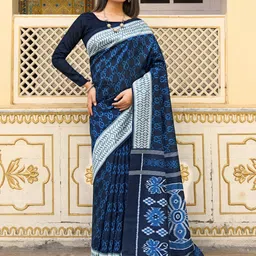 Mitera Ethnic Motifs Silk Blend Ikat Saree-image-97