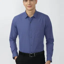 Peter England Blue  Slim Fit Self Pattern Shirt-picture-17