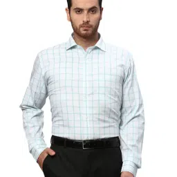 Park Avenue White Slim Fit Check Shirt-picture-33