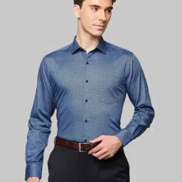 Park Avenue Blue Slim Fit Printed Cotton Shirt-picture-44
