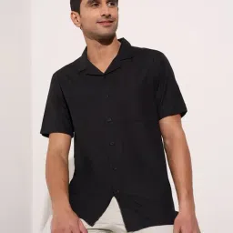 Peregrine by Pantaloons Black Slim Fit Print Shirts-picture-24