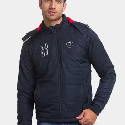 Being Human Navy Regular Fit Quilted Hooded Jackets-picture-10