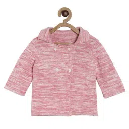 MINIKLUB Girls Pink Textured Full Sleeves Sweater-picture-17
