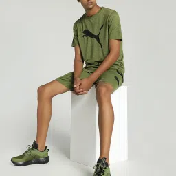 Puma Olive Regular Fit Logo Print Training T-Shirt image 5