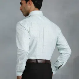 JadeBlue White Cotton Regular Fit Checked Shirt image 3