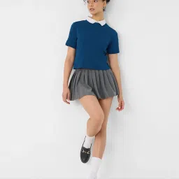 The Souled Store Azure Slim Fit Ribbed T Shirt image 5