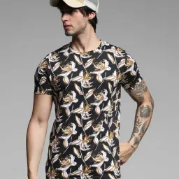 Jack & Jones Black Cotton Regular fit Print T-Shirts-picture-28