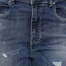 Guess Blue Solid Flared Fit Pauline Flare Split Jeans image 5