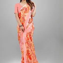 GHAN SALS Abstract Print Baluchari Saree with Unstitched Blouse Piece-picture-39