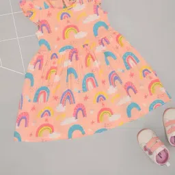Pantaloons Baby Girls Bleached Apricot Cotton Printed Casual Dresses-image-95