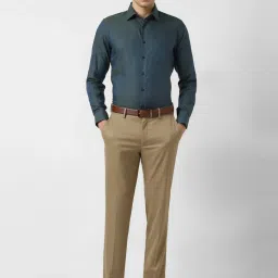 Van Heusen Navy Cotton Slim Fit Printed Shirt image 5