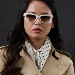 Shisen Fox White Gradient Cat Eye Unisex Sunglasses image 5