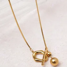 Palmonas Golden Twirl Pendant Necklace for Women - Waterproof and Anti-Tarnish-image-26