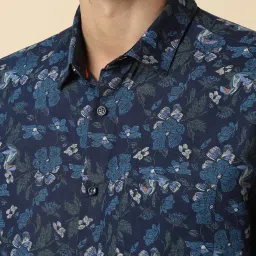 Allen Solly Navy Slim Fit Printed Shirt image 5