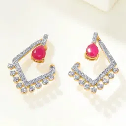 P.N.Gadgil Jewellers 14KT Yellow Gold and Diamond Drop Earring for Women-picture-24