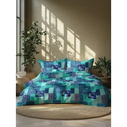 GRES Home 120TC 100% Cotton Super King Bedsheet with 2 Pillow Covers - Serene Blue-picture-33