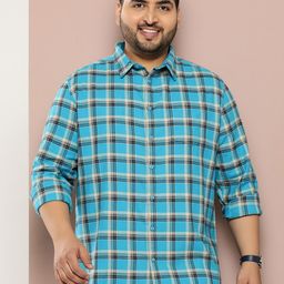 Sztori Plus Size Pure Cotton Checked Casual Shirt-picture-16