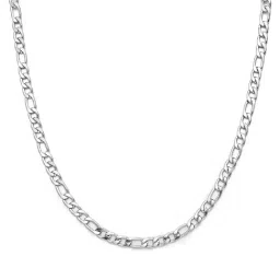 Peora Silver Plated Stainless Steel Figaro Stylish Chain-picture-37
