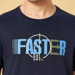 Ajile by Pantaloons Navy Cotton Slim Fit Printed T-Shirt image 5
