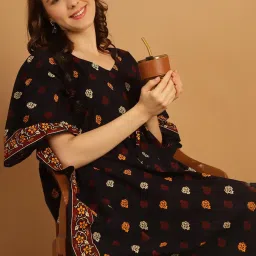 Secret Wish Black Cotton Printed Kaftan image 5