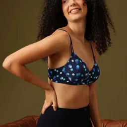 Clovia Blue Regular Fit Printed Bra image 3
