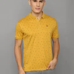 Louis Philippe Yellow Cotton Slim Fit Printed T-Shirt-picture-14