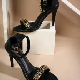 Mozafia Women's Black Ankle Strap Sandals-image-97