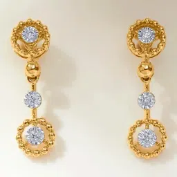 P.N.Gadgil Jewellers 14KT Yellow Gold and Diamond Drop Earring for Women-picture-29