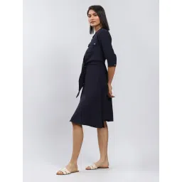 Label Ritu Kumar Navy Shirt Dress image 3