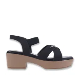 Shoetopia Women's Black Ankle Strap Sandals image 2