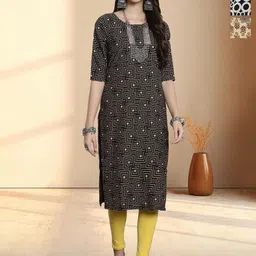 HERE&NOW Women Ethnic Motifs Printed Crepe Kurta-picture-21