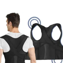HealthSense Posture Corrector for Men, Back Pain Relief with Back Support Belt (Small) - Black-picture-12
