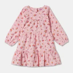 R&B Kids Pink Floral Print Regular Fit Dress-picture-27