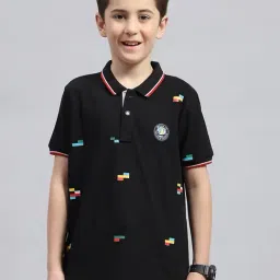 Monte Carlo Kids Navy Printed Polo T-Shirt-picture-21