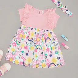 Pantaloons Baby Girls Rosa Shadow Cotton Printed Casual Dresses-image-27