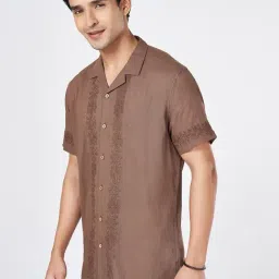 7 Alt by Pantaloons Raw Umber Cotton Relaxed Fit Shirts image 3