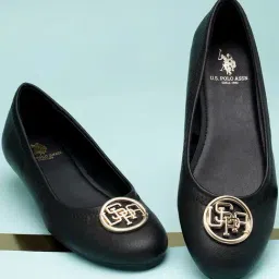 U.S. Polo Assn. Women's Black Flat Ballets-picture-13