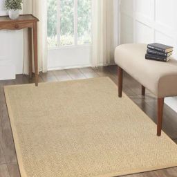 Saral Home Beige Jute & Cotton Chevron Anti-Slip Strong Border Carpet-picture-19