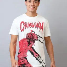 Free Authority Chainsaw Man Printed Regular Fit T-Shirt For Men-picture-38